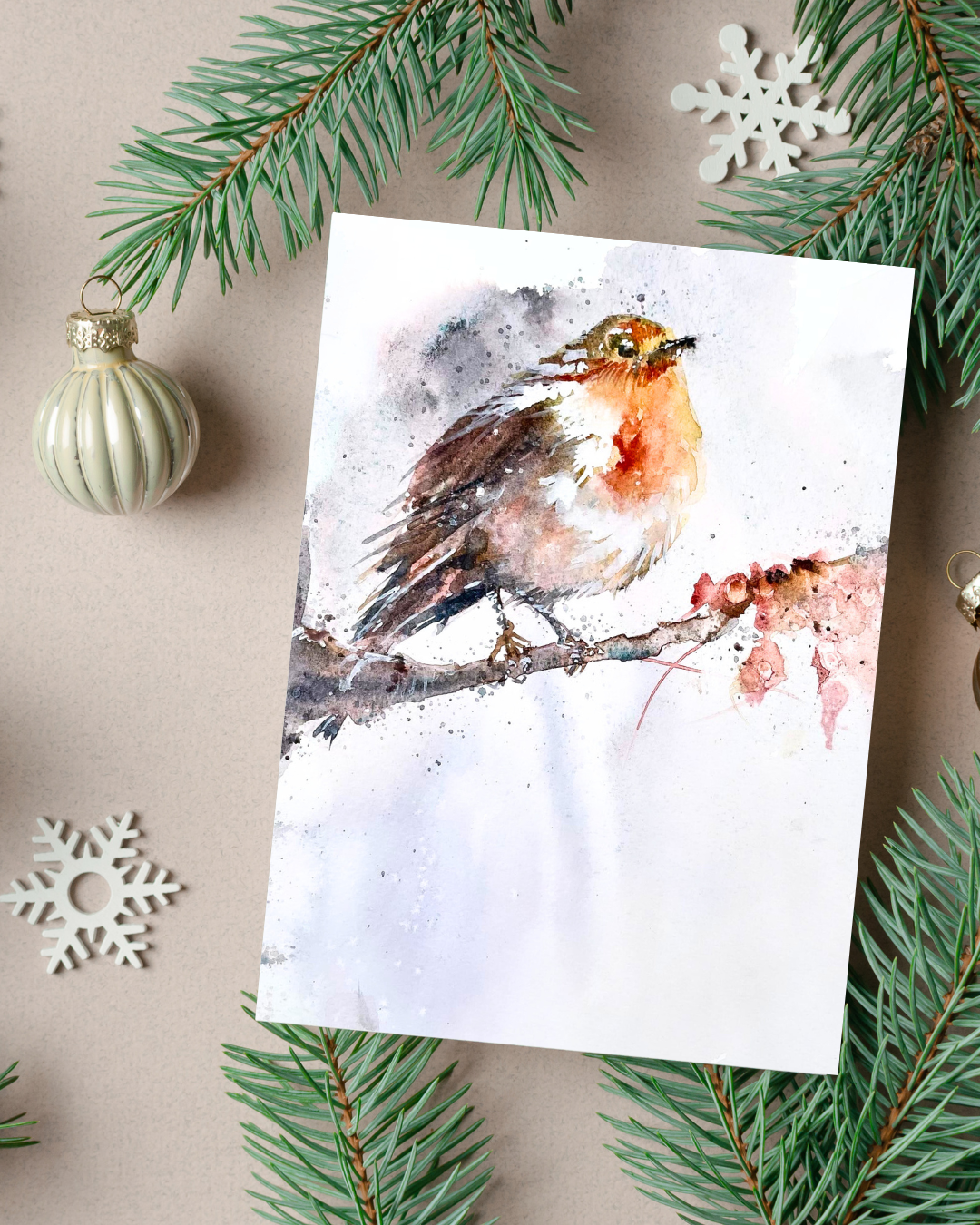 Robin Greeting Cards (Pack of 6 x Fine Art Designs)