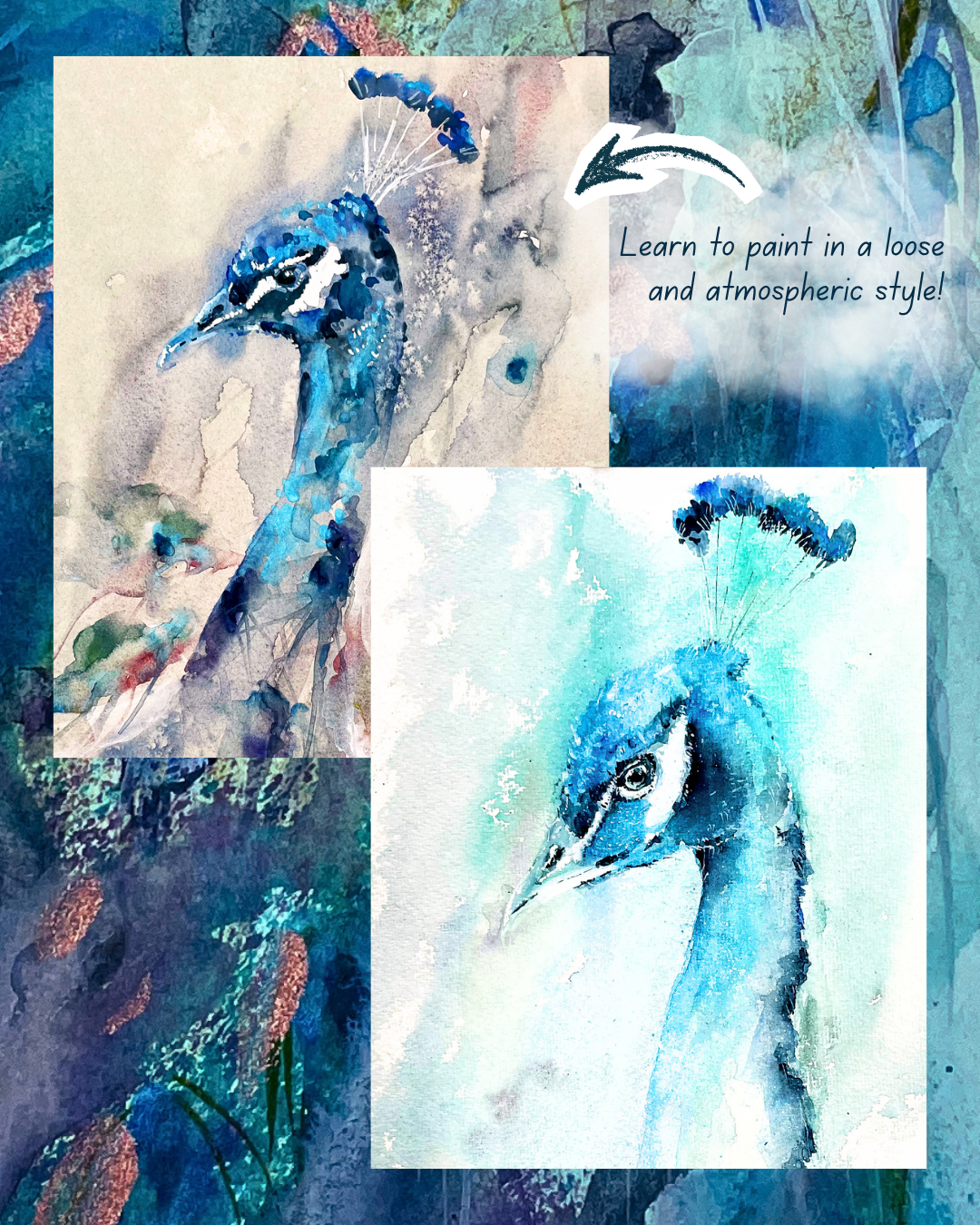 SEPT - PEACOCK IN WATERCOLOUR - 12th + 13th