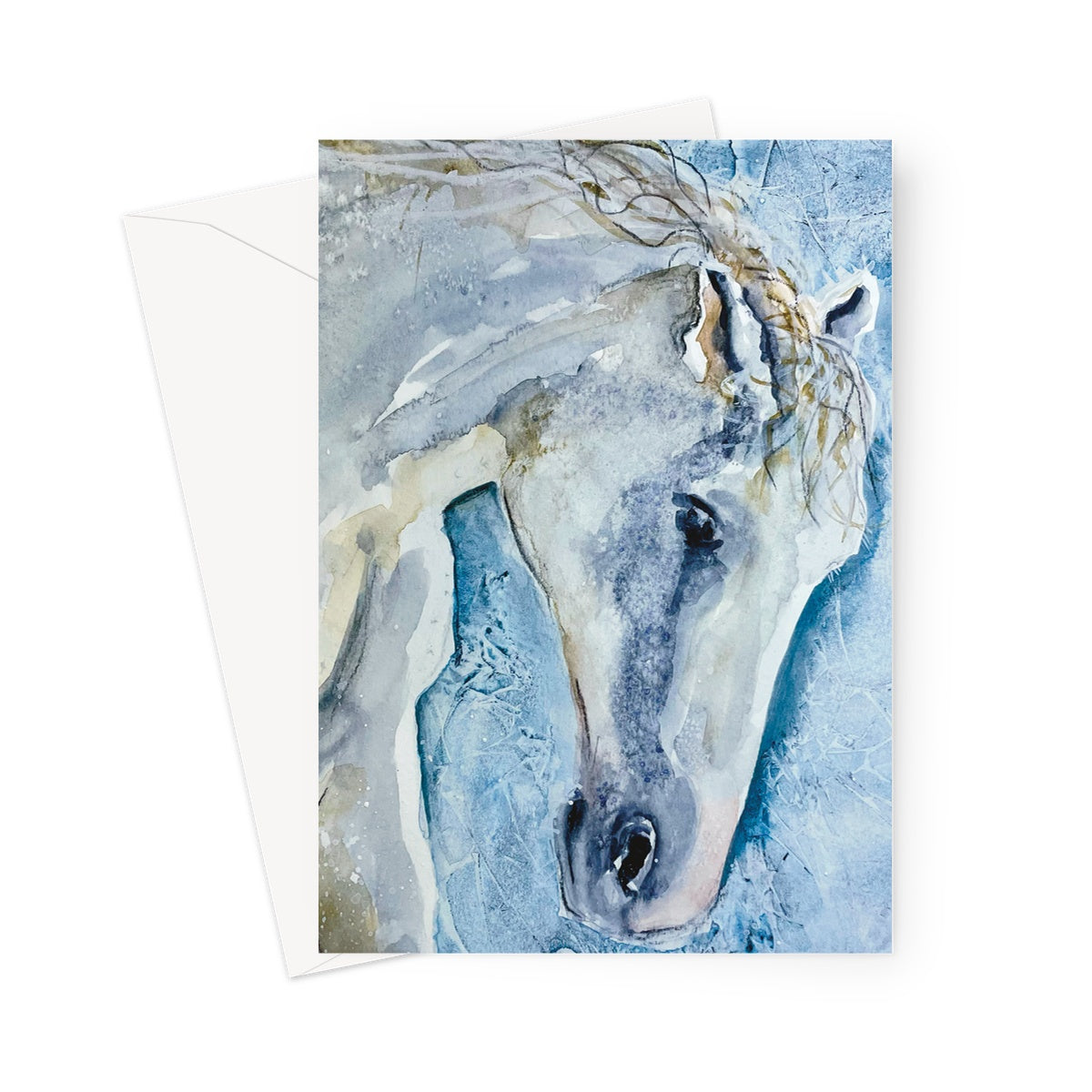 Grey Mare in Snow Greeting Card
