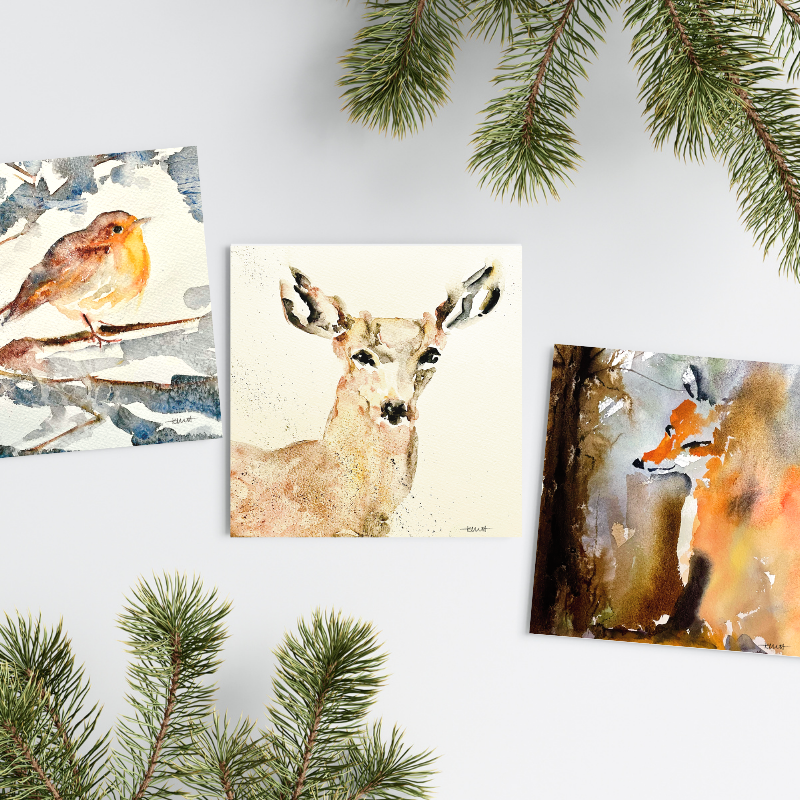 Set of 6 Greeting Cards - Winter Woodland